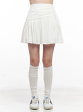 Asymmetric Shirred Mini Skirt CL524