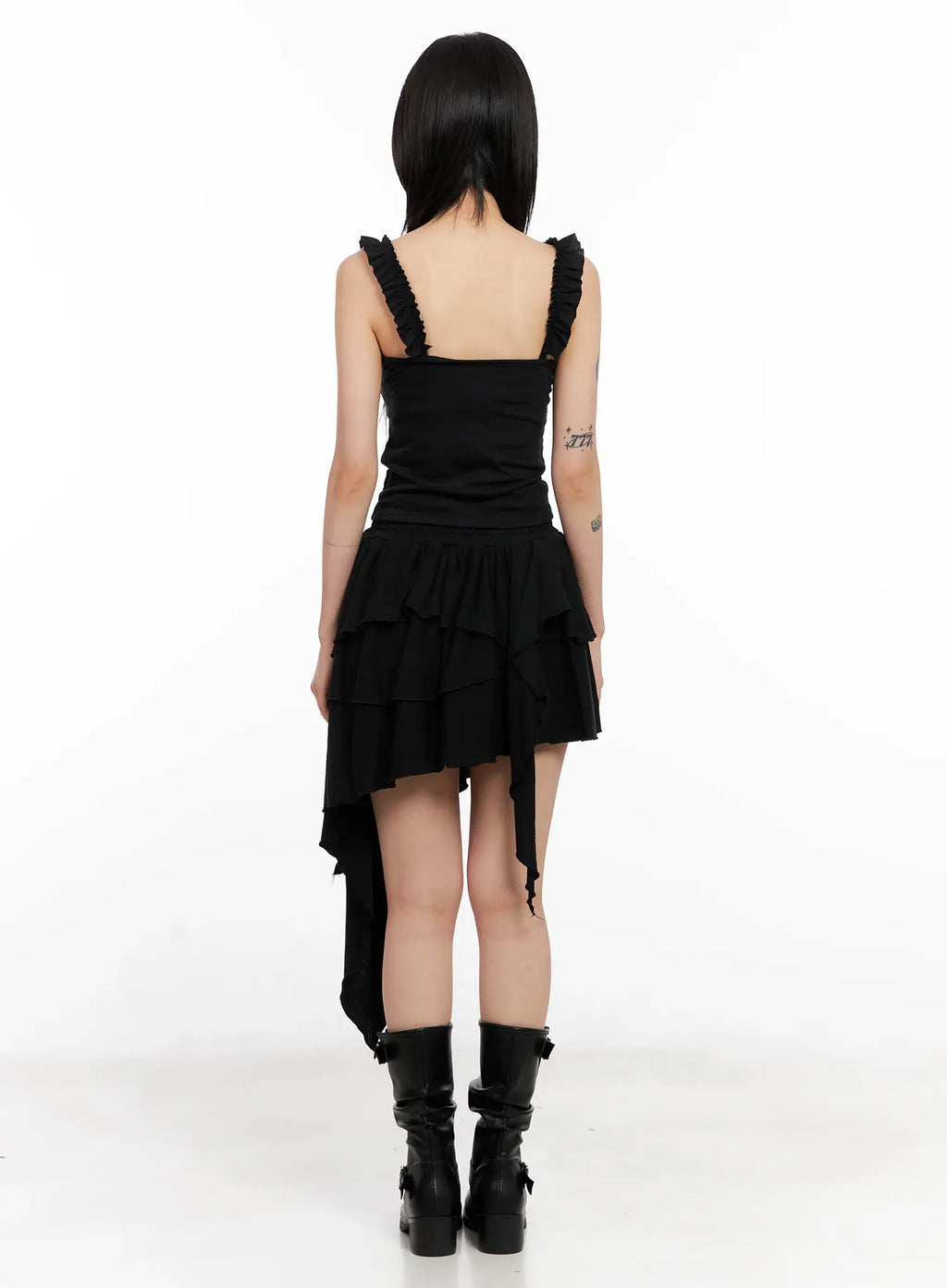 Asymmetric Tiered Skirt CL528
